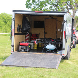 Agricultural drone trailer interior