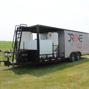 agricultural drone trailer in field
