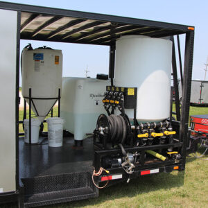 closeup of tank area of agricultural drone trailer